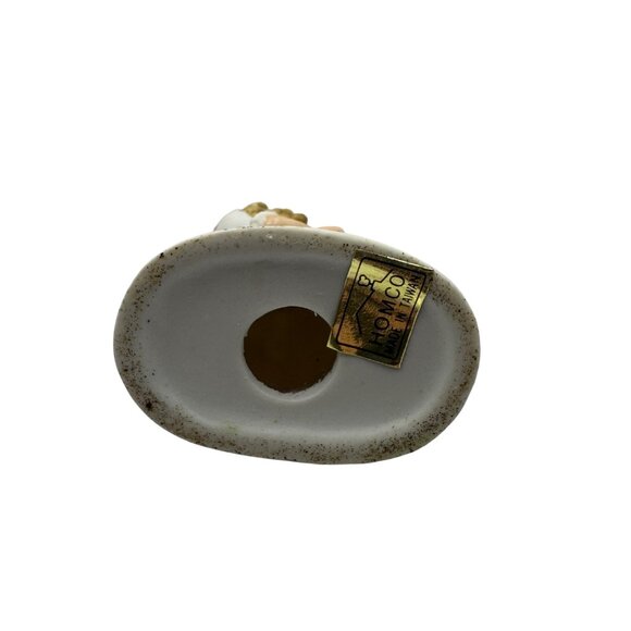 Vintage Homco Ceramic Figurine Girl In Bonnet With Cat Hand Painted Collectible - Picture 5 of 5